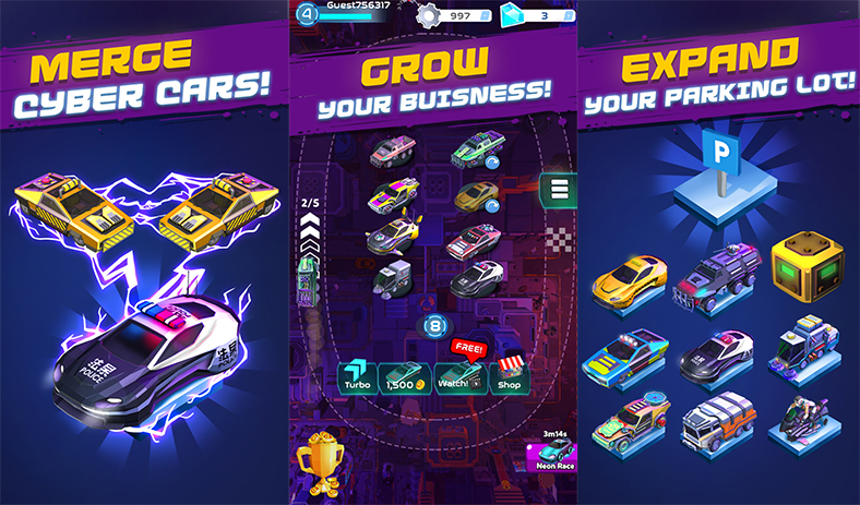 Merge Cyber Racers - Click Jogos